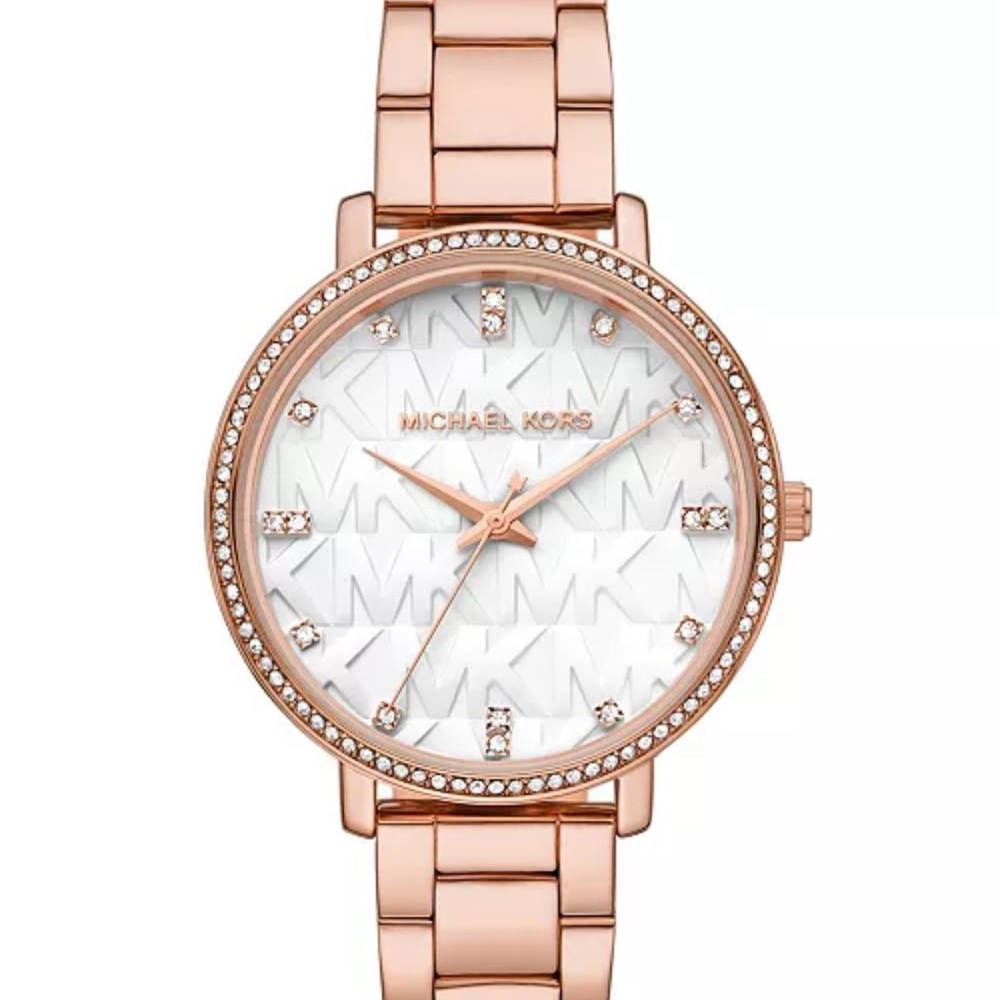 Michael Kors Rose Gold and White Women's Watch